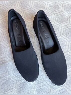 ECCO Felicia Shoes Black Leather Textile Slip On Women’s EU 40 US 9